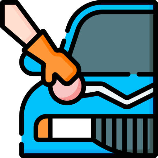 Personne qui lustre un auto