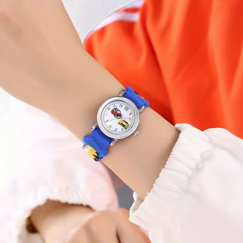 Montre pour enfant à quartz – Motif voiture de dessin animé