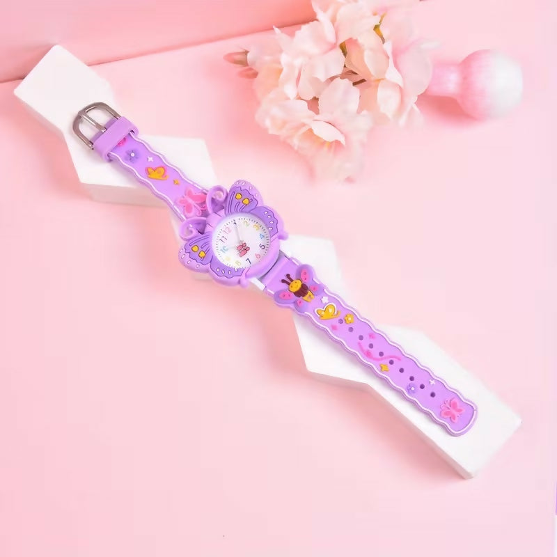 Montre pour enfant à quartz – Papillon 3D cartoon