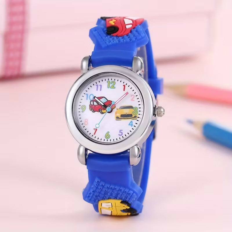 Montre pour enfant à quartz – Motif voiture de dessin animé