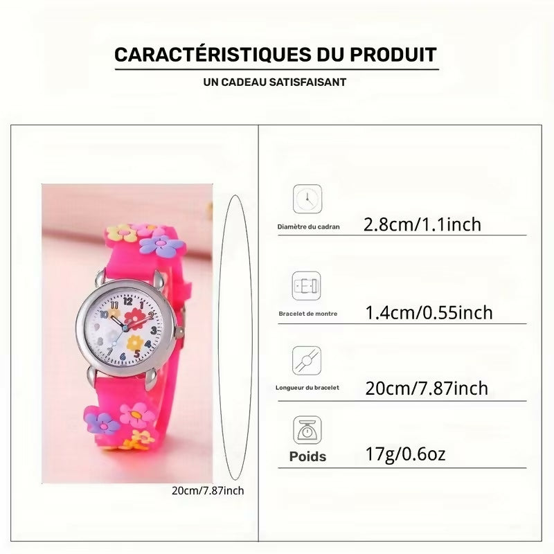 Montre pour enfant quartz – Style florale