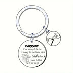 Porte-clés avec inscription 'Parrain'