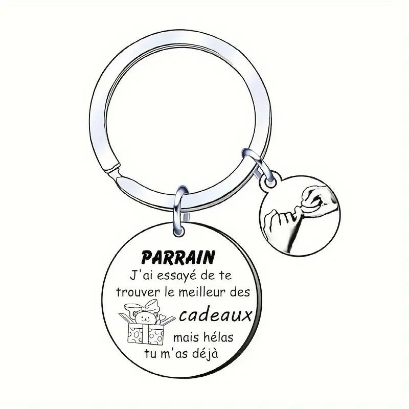 Porte-clés avec inscription 'Parrain'
