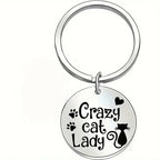 Porte clés avec inscription 'Crazy cat lady'
