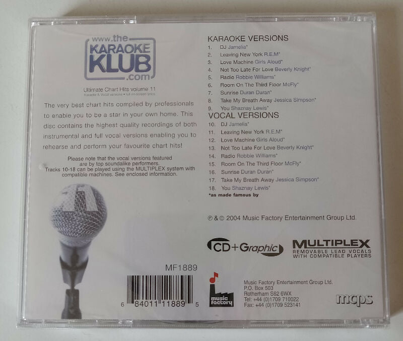Karaoke Klub Ultimate chart hits Vol.11 feat. REM, Duran Duran ,ect. CD