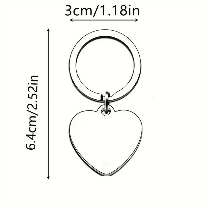 Porte-clés en inox 'J'ai besoin de ton coeur'